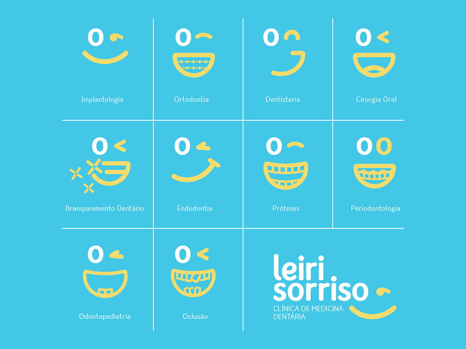icones representativos dos serviços da clínica dentária Leirisorriso