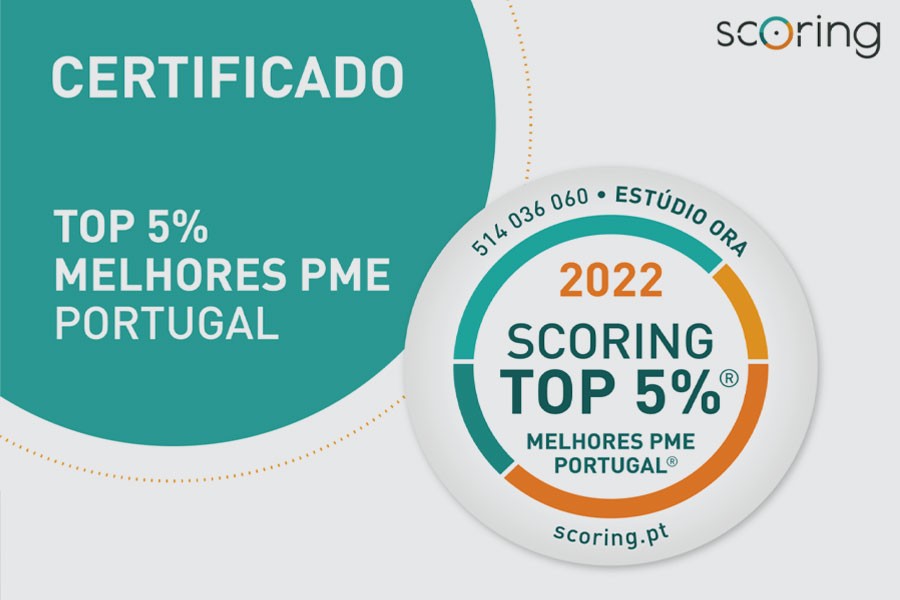 certificado Top 5% Melhores PME Portugal 2022
